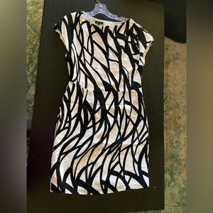 Escada size 10, black and white mid length dress